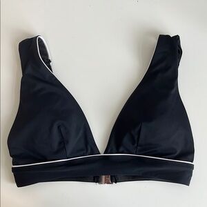 Trenery Black Bikini Top with White Piping